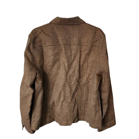 Lauren Ralph Lauren Silk Linen Wool Field Jacket – Brown Size 16 - Picture 3 of 5